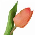Floristik24 Flor artificial Tulipán Melocotón Real Touch flor de primavera H21cm