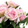 Floristik24 Flores artificiales ramo de rosas rosa L26cm 3pcs