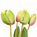 Floristik24 Flores artificiales tulipán verde, flor de primavera 48cm paquete de 5