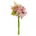 Floristik24 Ramo artificial, ramo de hortensias con rosas rosa 32cm