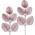 Floristik24 Plantas artificiales, hojas decorativas, rama artificial brillo rosa L36cm 10p