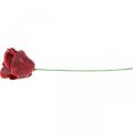 Rosas artificiales Rosas de cera de Burdeos rosas decorativas cera Ø6cm 18 piezas | Floristik24.es