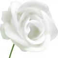 Rosas artificiales rosas de cera crema rosas decorativas cera Ø6cm 18 piezas | Floristik24.es