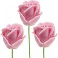 Floristik24 Rosas artificiales cera rosa rosas deco rosas cera Ø6cm 18p