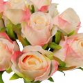 Floristik24 Rosas artificiales rosa albaricoque rosas artificiales 28cm manojo 9pcs