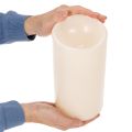 Vela LED grande a pilas con temporizador, luz blanca cálida, para exteriores, 25 cm | Floristik24.es