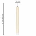 Vela LED cónica blanca con luz blanca cálida, 24 cm, con temporizador, 2 unidades. | Floristik24.es