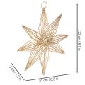 Estrella decorativa LED de alambre para colgar, 20 LED, luz blanca cálida, para interiores, 22 cm | Floristik24.es