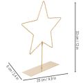 Estrella con 50 LED, adorno de mesa de metal, funciona con pilas, para uso en interiores, 33 cm. | Floristik24.es