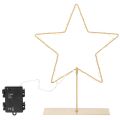 Estrella con 50 LED, adorno de mesa de metal, funciona con pilas, para uso en interiores, 33 cm. | Floristik24.es