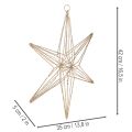 Estrella decorativa LED de alambre, adorno colgante para interiores, 40 LED, blanco cálido, 42 cm | Floristik24.es