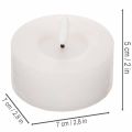 Vela LED XL Tealight blanca de cera auténtica con temporizador, luz blanca cálida, 6 cm, 2 unidades. | Floristik24.es
