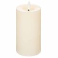 Floristik24 Vela LED cilíndrica de cera auténtica, color blanco, con función de temporizador, luz blanca cálida, 15 cm.