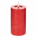 Floristik24 Vela LED cilíndrica roja con temporizador y luz blanca cálida, fabricada en cera auténtica, 15 cm.