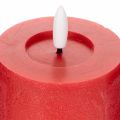 Vela LED cilíndrica roja con