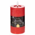 Vela LED cilíndrica roja con