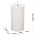 Vela LED cilíndrica, parpadeante, con temporizador, Ø7cm, 16cm | Floristik24.es
