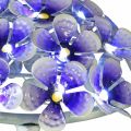 Crisantemo luminoso, decoración de metal para el jardín, decoración solar con LED violeta L55cm Ø15cm