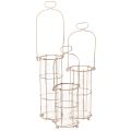 Floristik24 Farol de jardín, luz de viento de metal Ø8,5 cm H23/18,5/14,5 cm, juego de 3 piezas