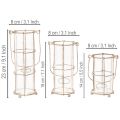Farol de jardín, luz de viento de metal Ø8,5 cm H23/18,5/14,5 cm, juego de 3 piezas | Floristik24.es