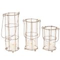 Farol de jardín, luz de viento de metal Ø8,5 cm H23/18,5/14,5 cm, juego de 3 piezas | Floristik24.es