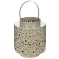 Floristik24 Linterna con estampado de estrellas, metal, verde, 31 cm