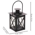 Farol negro con asa para vela pequeña, 16 cm, 2 unidades. | Floristik24.es