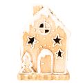 Portavelas con forma de casa de jengibre, ideal para colocar de pie o decorar, 13 cm. | Floristik24.es