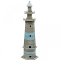 Floristik24 Faro para poner, decoración marítima de madera natural, azul-blanco shabby chic H54cm