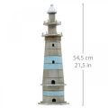 Floristik24 Faro para poner, decoración marítima de madera natural, azul-blanco shabby chic H54cm