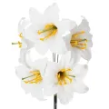 Floristik24 Lirio artificial, blanco, con alambre, tamaño mediano, 35 cm, 5 unidades.