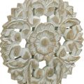 Floristik24 Mandala floral, decoración de madera para colocar, decoración de verano, decoración de mesa shabby chic natural, blanco H54.5cm Ø34cm