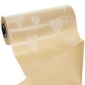 Papel para dobladillos de 25 cm, 100 m, corazones naturales – Papel floral resistente a la humedad | Floristik24.es