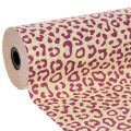 Floristik24 Papel para puños, estampado de leopardo, morado, 25 cm, 100 m