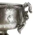 Floristik24 Copa de metal antiguo en plata Ø18cm H30cm