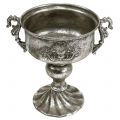 Floristik24 Copa de metal antiguo en plata Ø18cm H30cm