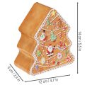 Lata navideña, lata para galletas, árbol y casa de Navidad, estilo pan de jengibre, 14 cm, 2 piezas | Floristik24.es