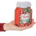 Lata metálica para galletas con diseño navideño en forma de tarro de galletas, 15 cm, 2 unidades | Floristik24.es