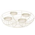 Floristik24 Portavelas redondo para corona de Adviento con capacidad para cuatro velas pequeñas o velas largas, 35 cm.
