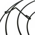 Floristik24 Corona de metal decoración de mesa negra corona de alambre Ø30cm H3.5cm