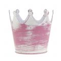 Corona de metal rosa lavado blanco Ø8cm H7cm 8pcs