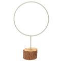 Floristik24 Anillo decorativo de metal sobre soporte de madera para decoración de mesa, 43 cm.