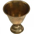Cuenco de metal copa decoración metal dorado aspecto envejecido Al.16cm