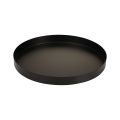 Floristik24 Bandeja de metal bandeja para velas redonda negra Ø20cm H2,5cm 2ud
