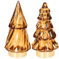 Floristik24 Adorno navideño de cristal con luces LED para interiores, funciona con pilas, 13 cm, 2 unidades.
