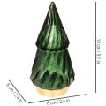 Árbol de Navidad de cristal con luces LED, decoración de mesa, Navidad, 13 cm, 2 piezas | Floristik24.es