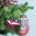 Floristik24 Mini adornos para árboles de Navidad mezcla 4.5cm plata, rosa surtido 10 piezas
