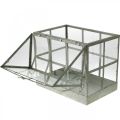 Floristik24 Mini Invernadero Pequeña Casa de Vidrio Decorativa Metal Vidrio H51cm