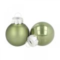 Floristik24 Mini bolas navideñas cristal verde brillo/mate Ø2,5cm 24p