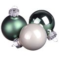 Floristik24 Mini bolas navideñas cristal verde nácar gris Ø3cm 22 piezas